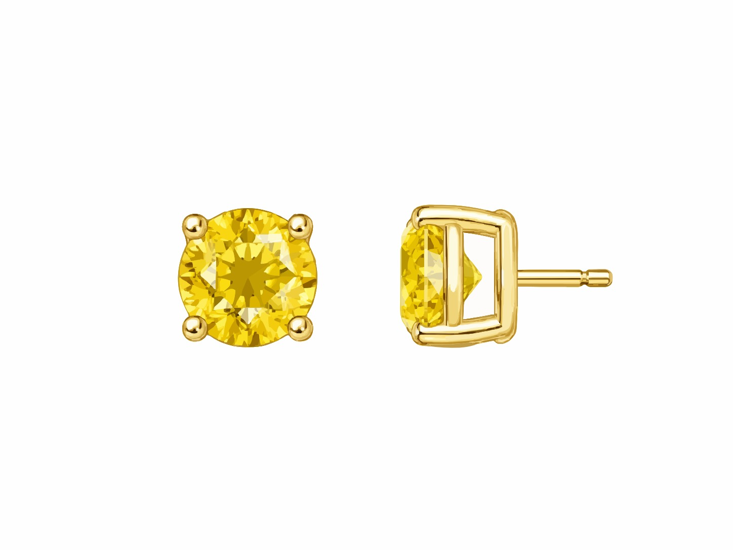 Yellow Diamond Earrings