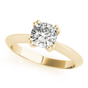Magnolia Natural Yellow Gold Double Prong Solitaire Diamond Ring