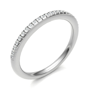 0.25 - 0.75 Carat Semi Rubover Set Round Diamond Half Eternity Ring