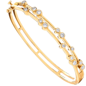 Elinor Lab-Created Yellow Gold Prong Cluster Diamond Ring