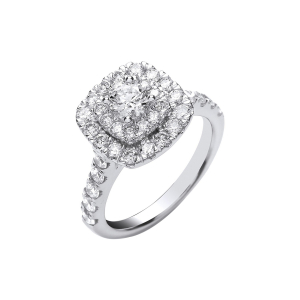 0.45 Carat Natural Round Cut Diamond Micro Pave Setting Cluster Ring