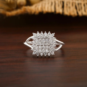 0.14 Carat Natural Round Cut Diamond Micro Claw Setting Cluster Ring