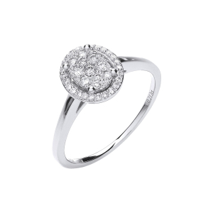 0.29 Carat Round Cut Diamond Invisible Prong Setting Cluster Ring