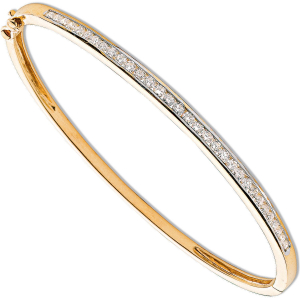 1.00ct Natural Diamond Channel Bangle Available in 9ct Gold 