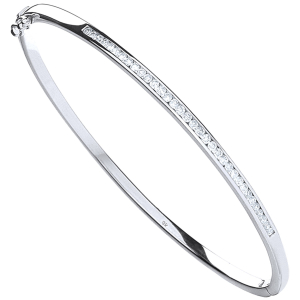 0.50 Carat Natural Round Cut Diamonds Channel Set Bangle