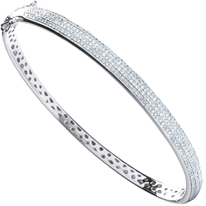 1.00 Carat Naural Round Cut Diamonds Pave Set Bangle