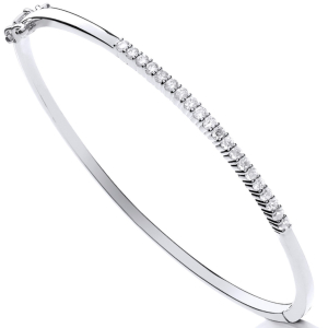 0.50 Carat Natural Round Cut Diamonds Claw Set Bangle