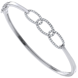 0.20 Carat Prong setting Natural Round Cut Diamonds Link Bangle