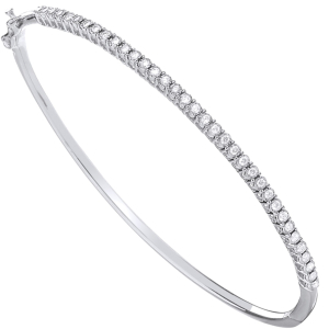 0.25 Carat Natural Round Cut Diamonds Claw Set Bangle