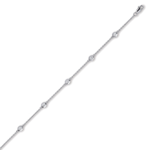 0.50 Carat 7 Inch Natural Round Diamonds Semi Rubover Set Chain Bracelet