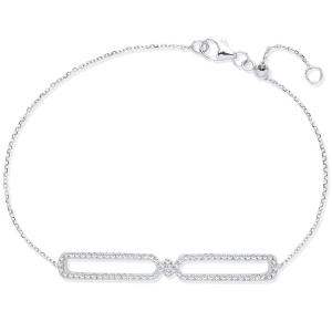 0.40 Carat 7 Inch Natural Round Cut Diamond Link Chain Bracelet