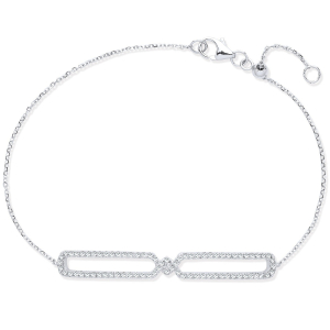 0.40 Carat 7 Inch Natural Round Cut Diamond Link Chain Bracelet