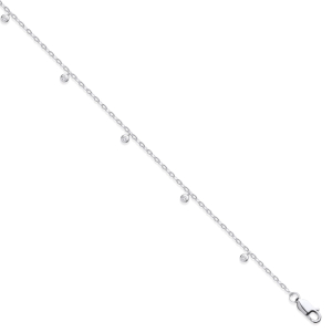 0.10 Carat 7 Inch Bezel Setting Natural Round Cut Diamonds Chain Bracelet