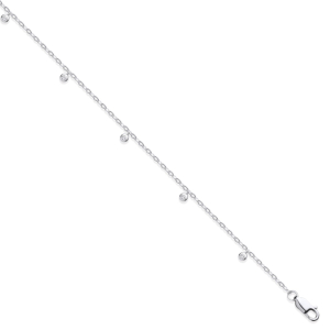 0.10 Carat 7 Inch Natural Round Cut Diamonds Chain Bracelet