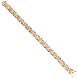 0.33 Carat 7 Inch 4 Prong Setting  Natural Round Cut Diamond Two Row Bracelet for Ladies