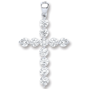 0.19 Carat Natural And Lab Created Diamond Cross Pendant