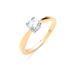 0.50 carat Brilliant cut G/SI Natural Diamond Engagement Ring in 18 karat Gold