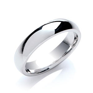 Mens Classic Traditional Court Shaped Plain Wedding Rings