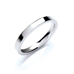 Womens Classic Flat Court Shaped Plain Wedding Rings