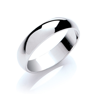 Mens Classic D Shaped Plain Wedding Rings