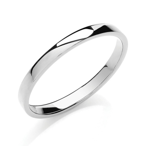 Womens Classic Soft Court Shaped Plain Wedding Rings