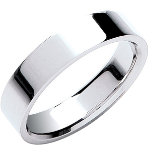 Mens Premium Flat Court Shaped Plain Wedding Rings