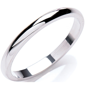 Womens Premium D Shaped Plain Wedding Rings in Platinum