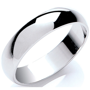 Mens Premium D Shaped Plain Wedding Rings in Platinum