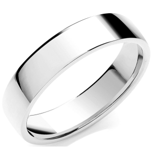 Mens Premium Soft Court Shaped Plain Wedding Rings in Platinum
