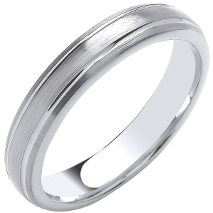 4mm Traditional Court Shape Track Edges Wedding Band