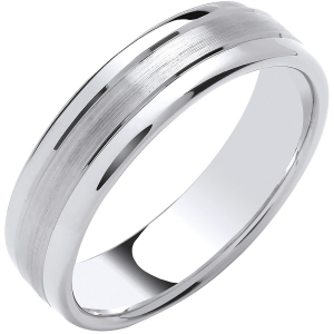 6mm Soft Court Polished Edges and Matt Centre Wedding Band