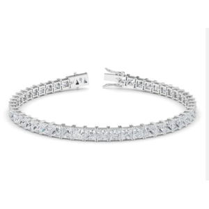  Certified 4 and 8 Carat Channel Setting Princess Cut Diamond Tennis Bracelets