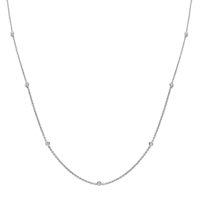 0.23 Carat Certified Round Natural Diamond Chain Necklace