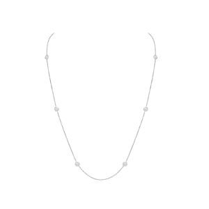 0.30 Carat Certified Round Natural Diamond Chain Necklace