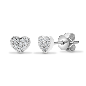 0.10 Carat Heart Shaped Natural Round Cut Diamonds Earrings