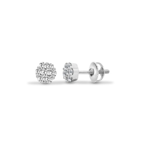 0.25 Carat Natural Round cut Diamond Claw-set Cluster Earrings