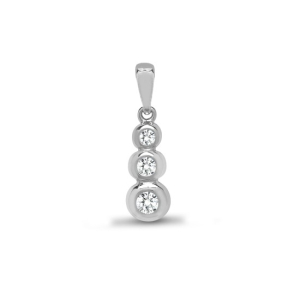 Natural Round Brilliant Diamonds Bezel-Set Journey Pendant 18K