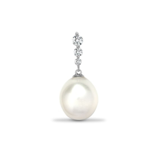 0.40 Carat Natural Diamond and Pearl Journey Pendant