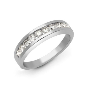 0.25-1.50 Carat Natural Round Cut Diamond Channel-set Half Eternity Ring 18k Gold