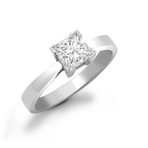 0.25 - 1.00 Carat Natural Princess Cut Diamonds Solitaire Ring