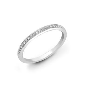 0.10-0.50 Carat Natural Round Cut Diamond Pave-set Half Eternity Ring 18k Gold