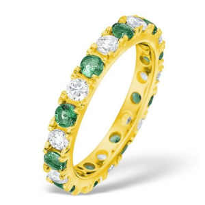Xareni Emerald Yellow Gold  Diamond Ring