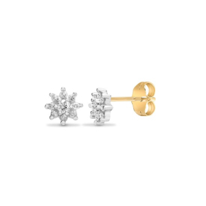 0.25 Carat Natural Round cut Diamond Claw-set Cluster Earrings