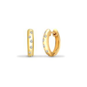 0.25 Carat Natural Round Cut Diamonds Bezel-Set Hoop Earrings