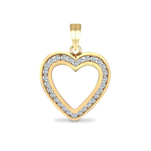 1.00 Carat Natural Round Cut Diamonds Channel-Set Heart Shape Pendant 