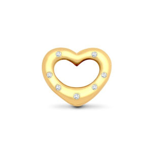 Natural Round Cut Diamonds Bezel-Set Heart Shape Pendant 