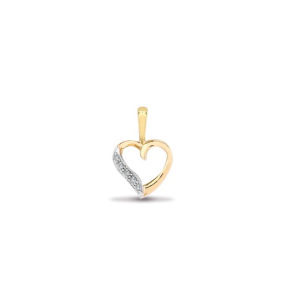 Natural Round Brilliant Cut Diamonds Pave-Set Heart Shape Pendant 