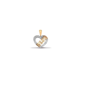 Natural Round Brilliant Cut Diamonds Claw-Set Heart/Mum Pendant 