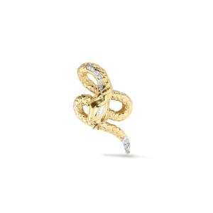  Natural Round Brilliant Cut Diamonds Pave-Set Snake Shape Pendant