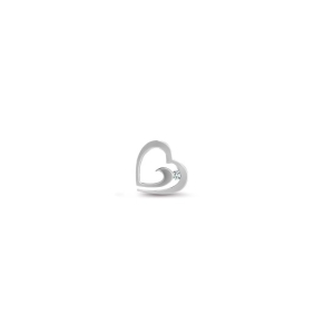 Natural Round Brilliant Cut Diamonds Channel-Set Heart Pendant 